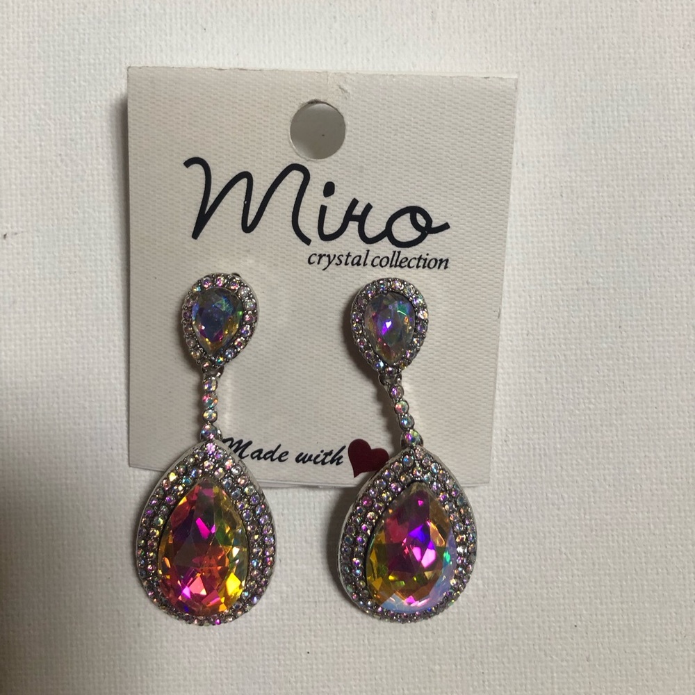 Iridescent raindrops earrings